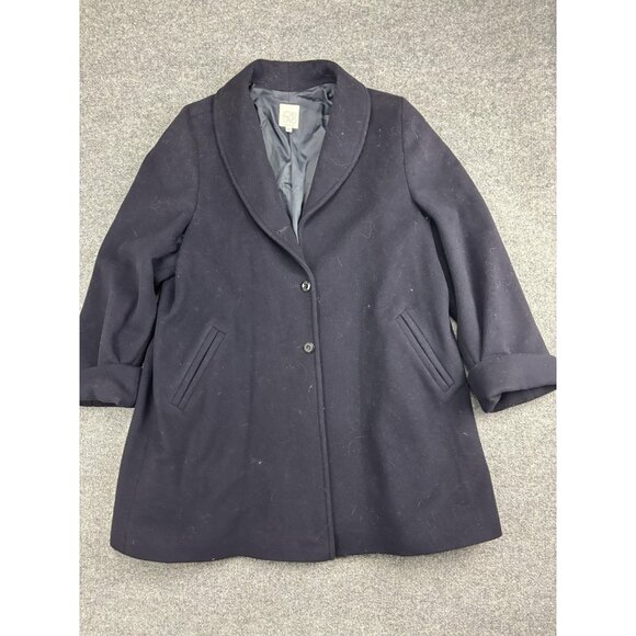 Joan & David Coat Womens 8 Wool Cashmere Blend Made Italy Classic Button Up - Picture 1 of 9